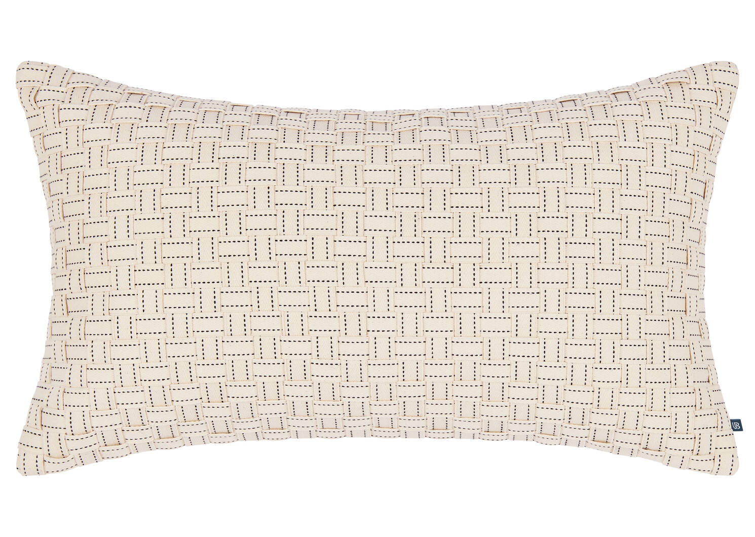 Monaro Cotton Pillow 14x24 Ivory/Blk
