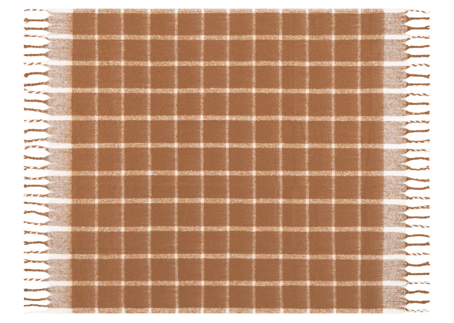 Remi Windowpane Plaid Throw Caramel/I
