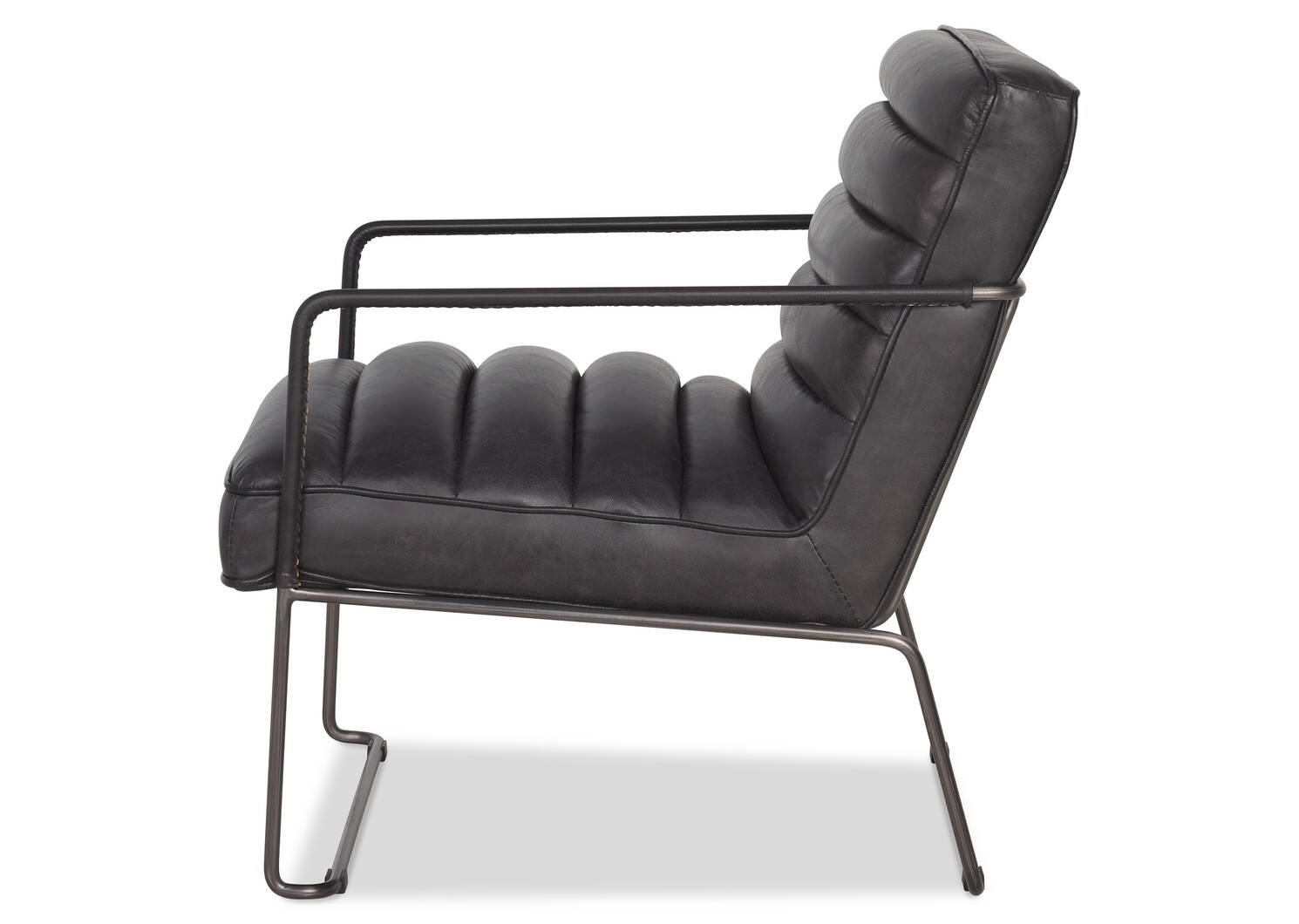 Fauteuil en cuir Damarco -Alta ardoise