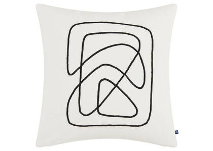 Flo Cotton Pillow 20x20 Ivory/Black