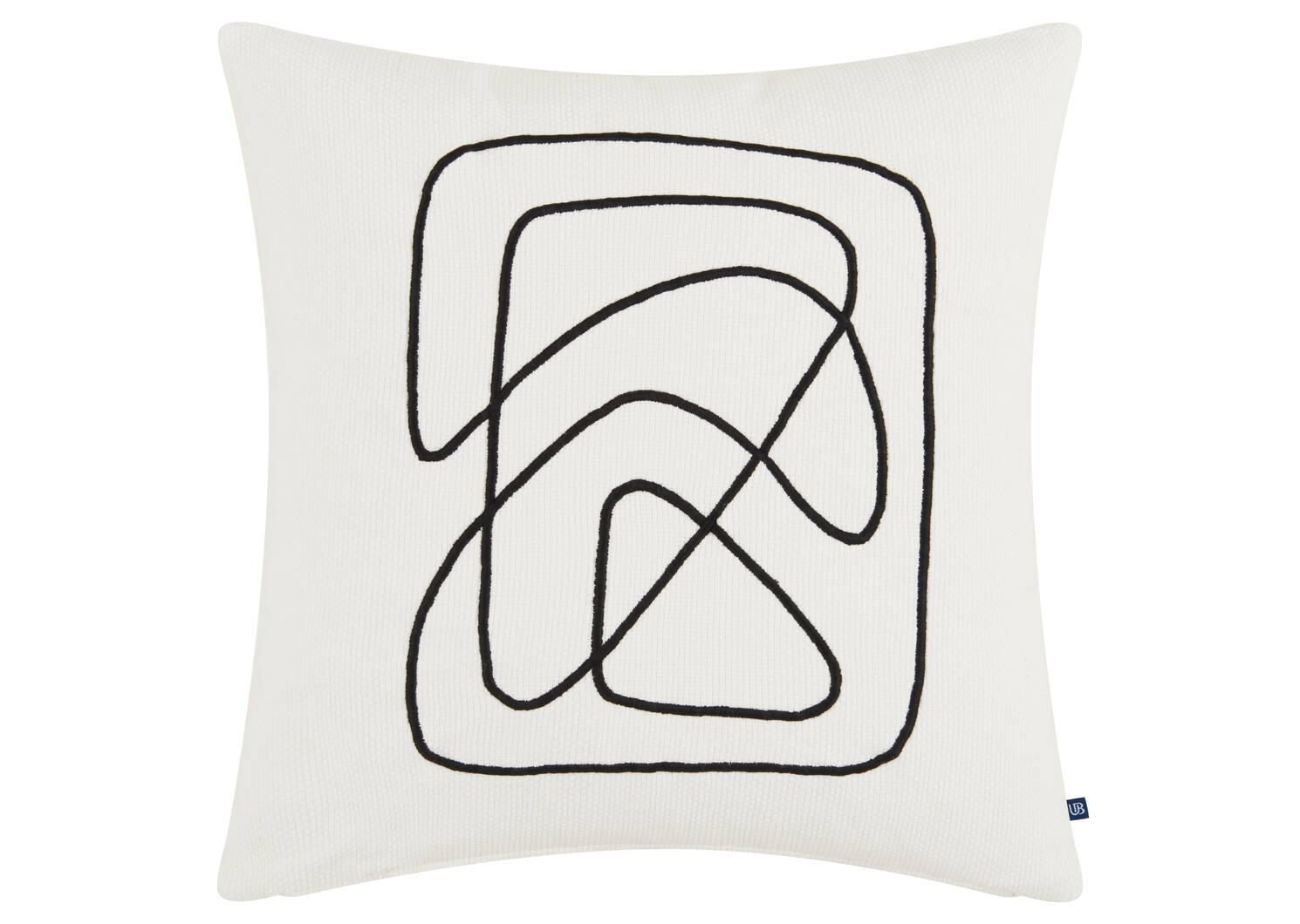 Flo Cotton Pillow 20x20 Ivory/Black