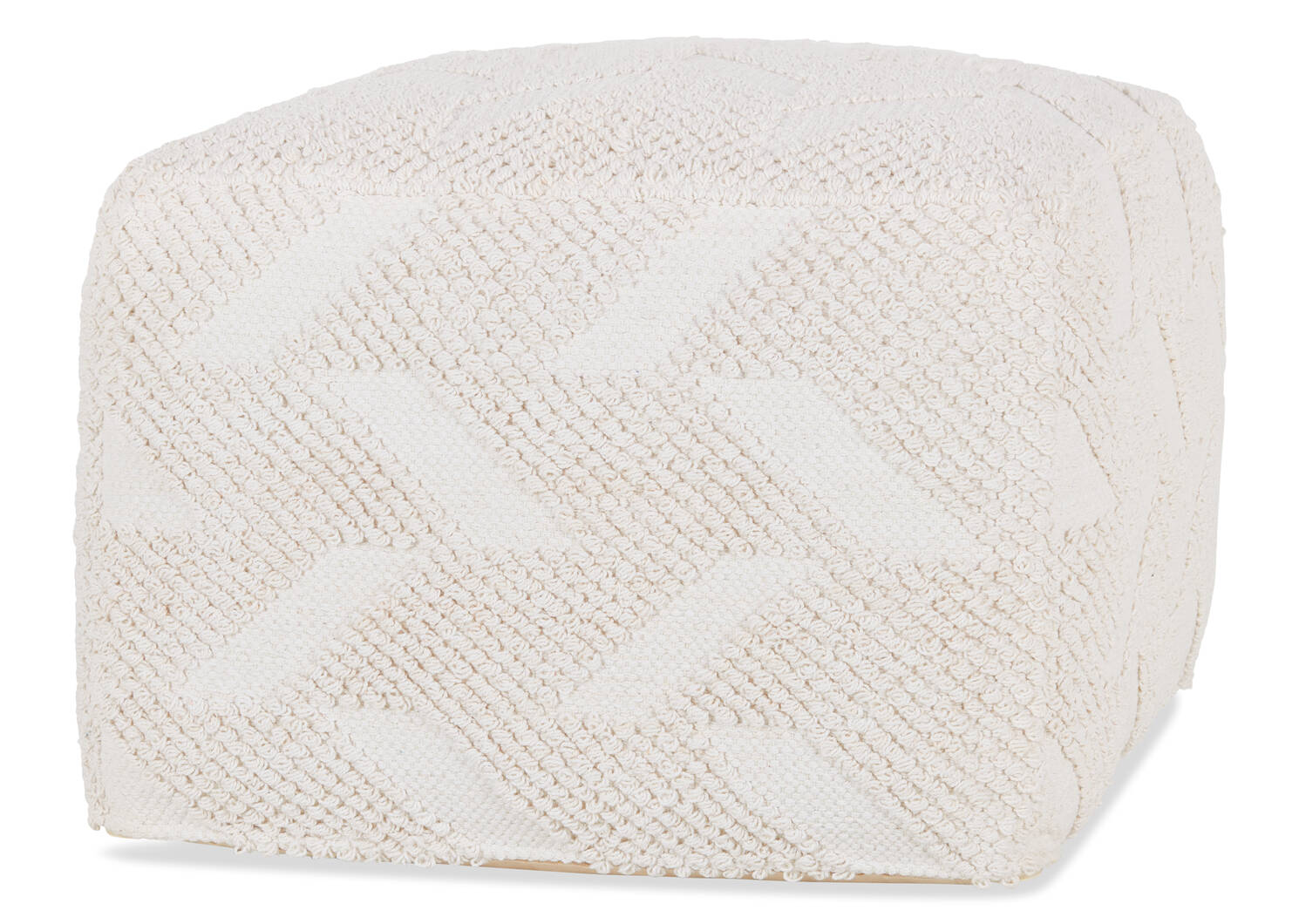 Emerson Cotton Woven Pouf Natural