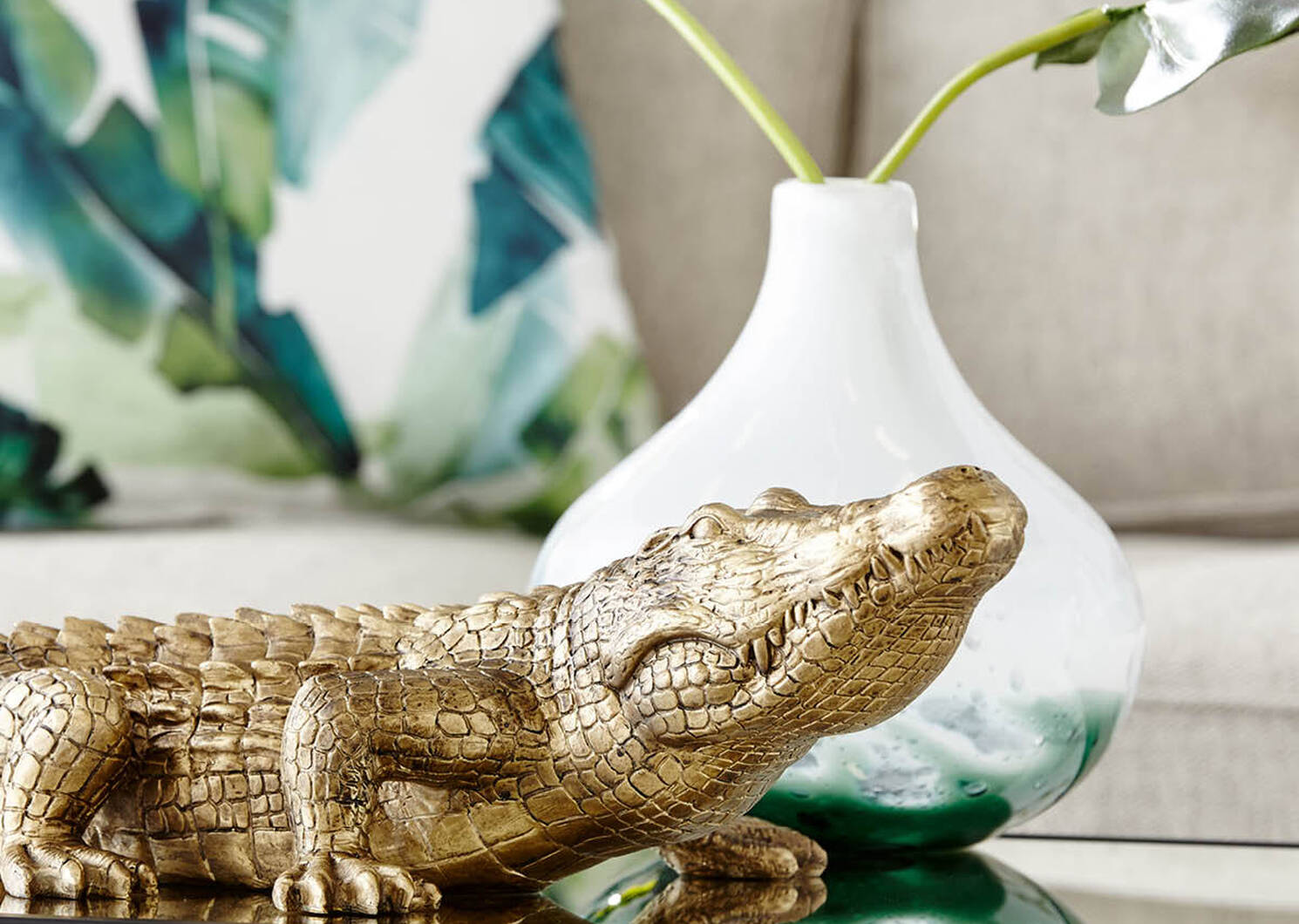 Tampa Alligator Sculpture Brass