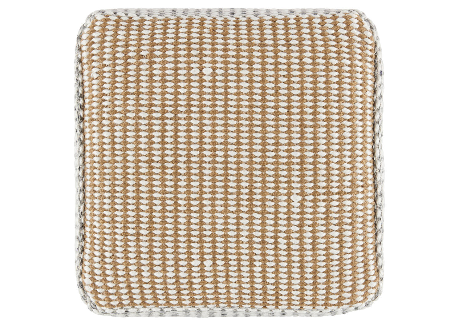 Fleiss Jute Striped Pouf Square