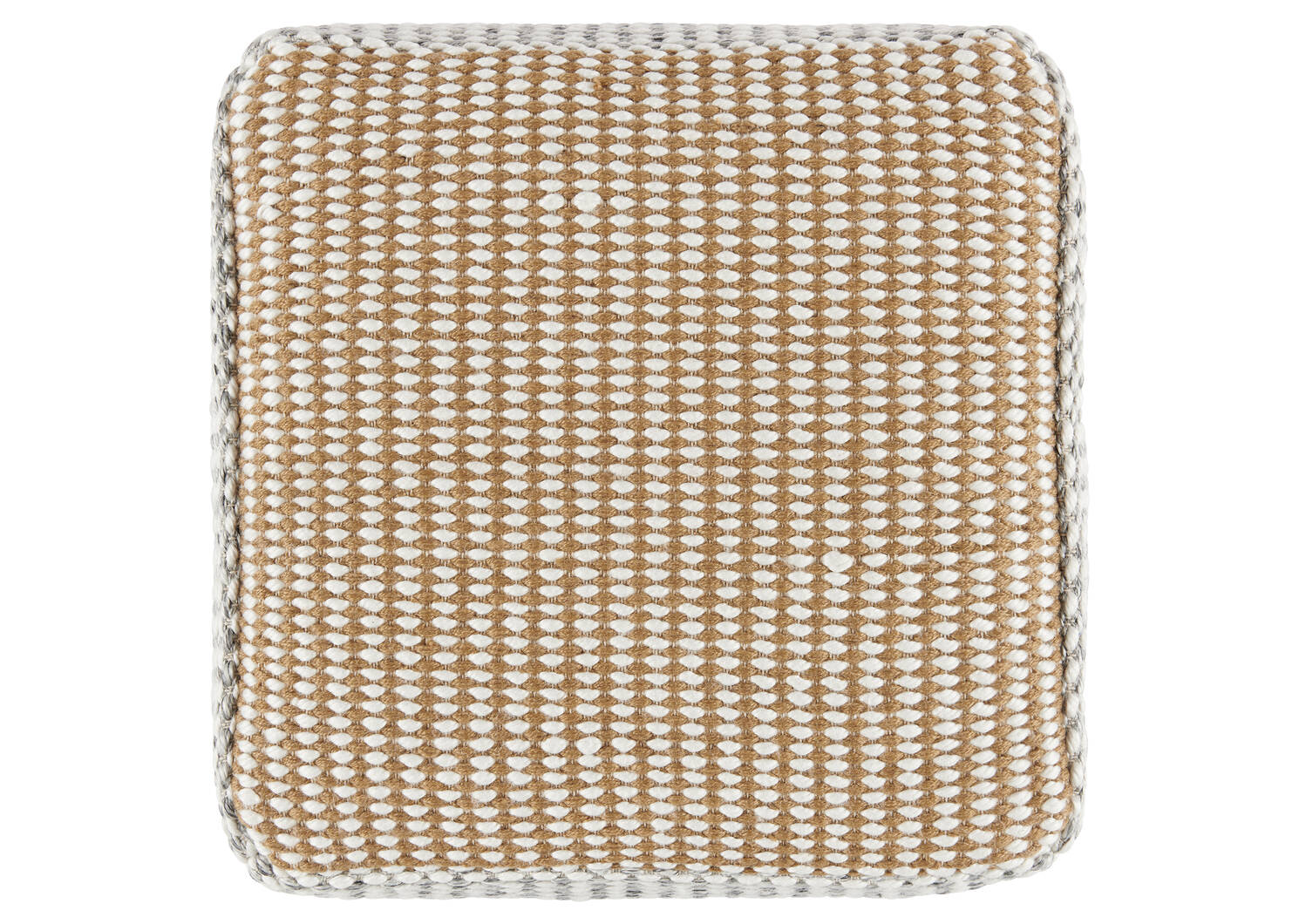 Fleiss Jute Striped Pouf Square