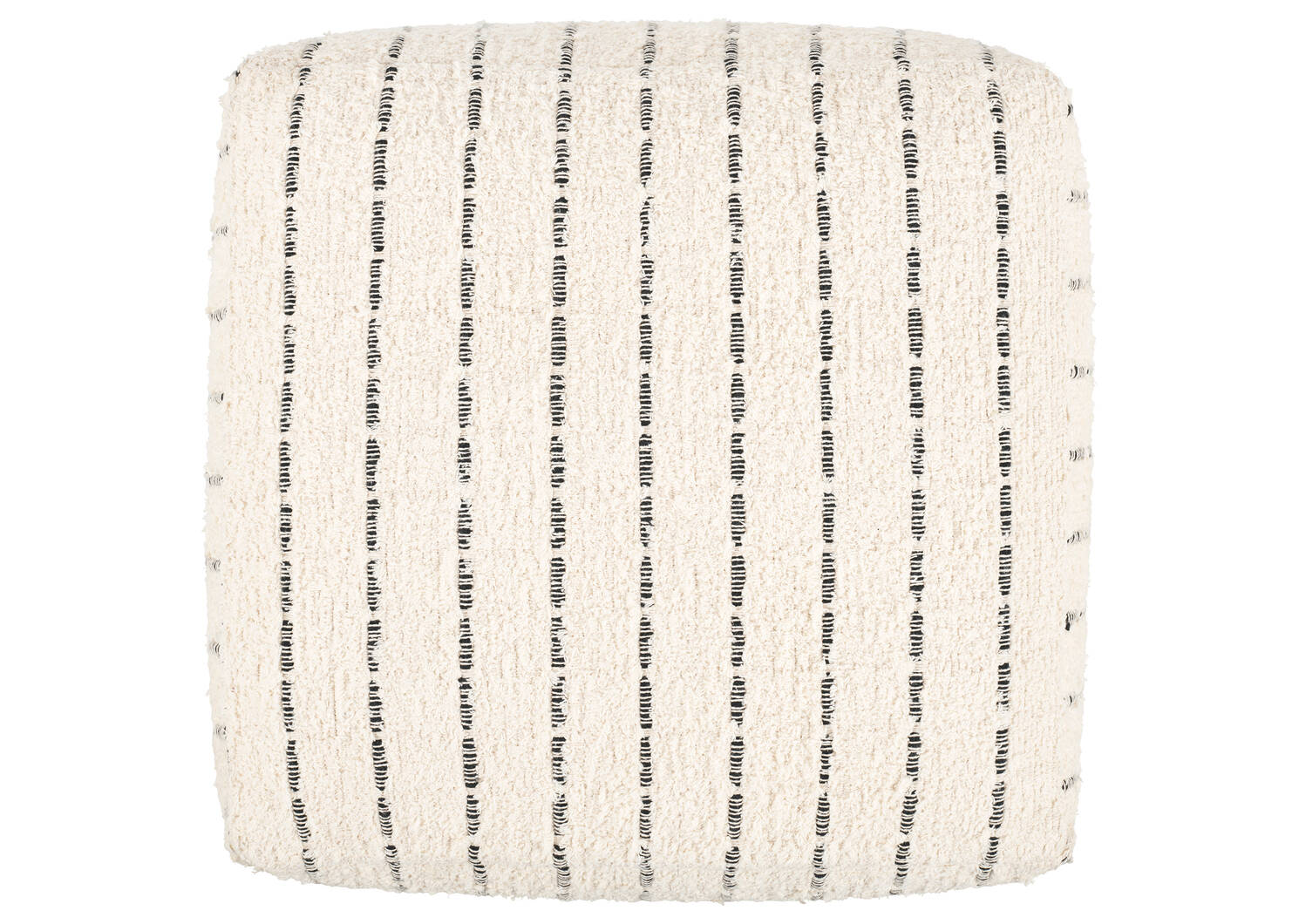 Ardell Cotton Boucle Pouf Ivory/Black