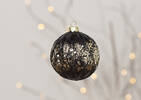 Rowena Glitter Ball Orn Black