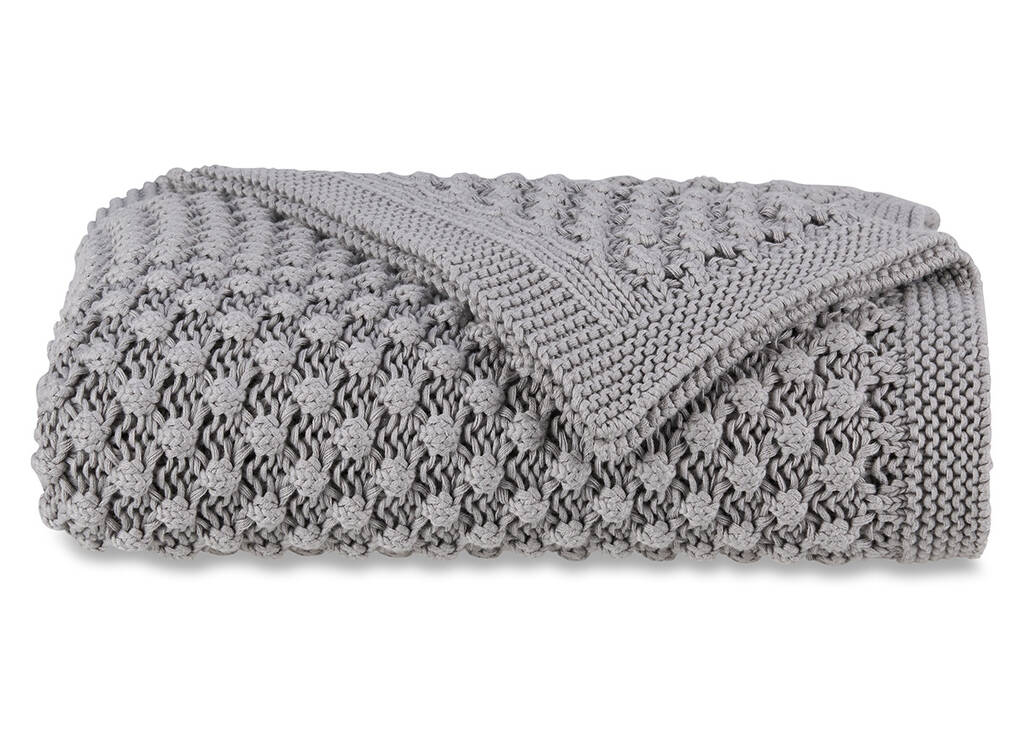 Ellie Cotton Throw Light Grey