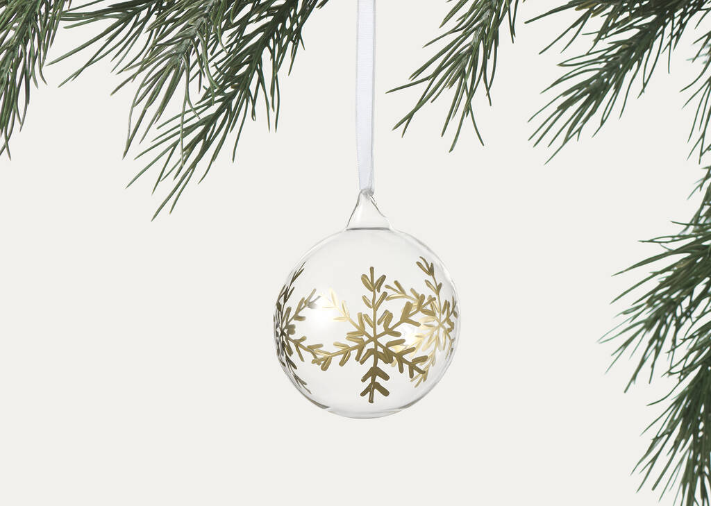 Orn. boule Golden Snowflake