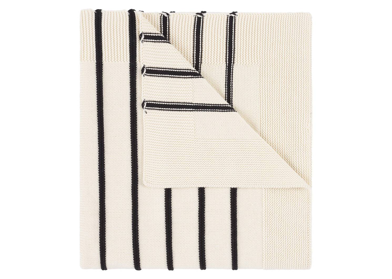 Enzo Striped Throw Ivory/Black