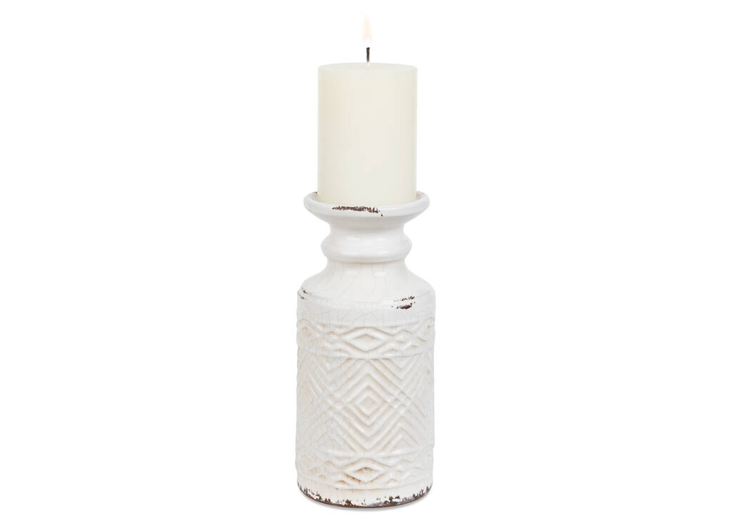 Grand porte-pilier Tyree blanc