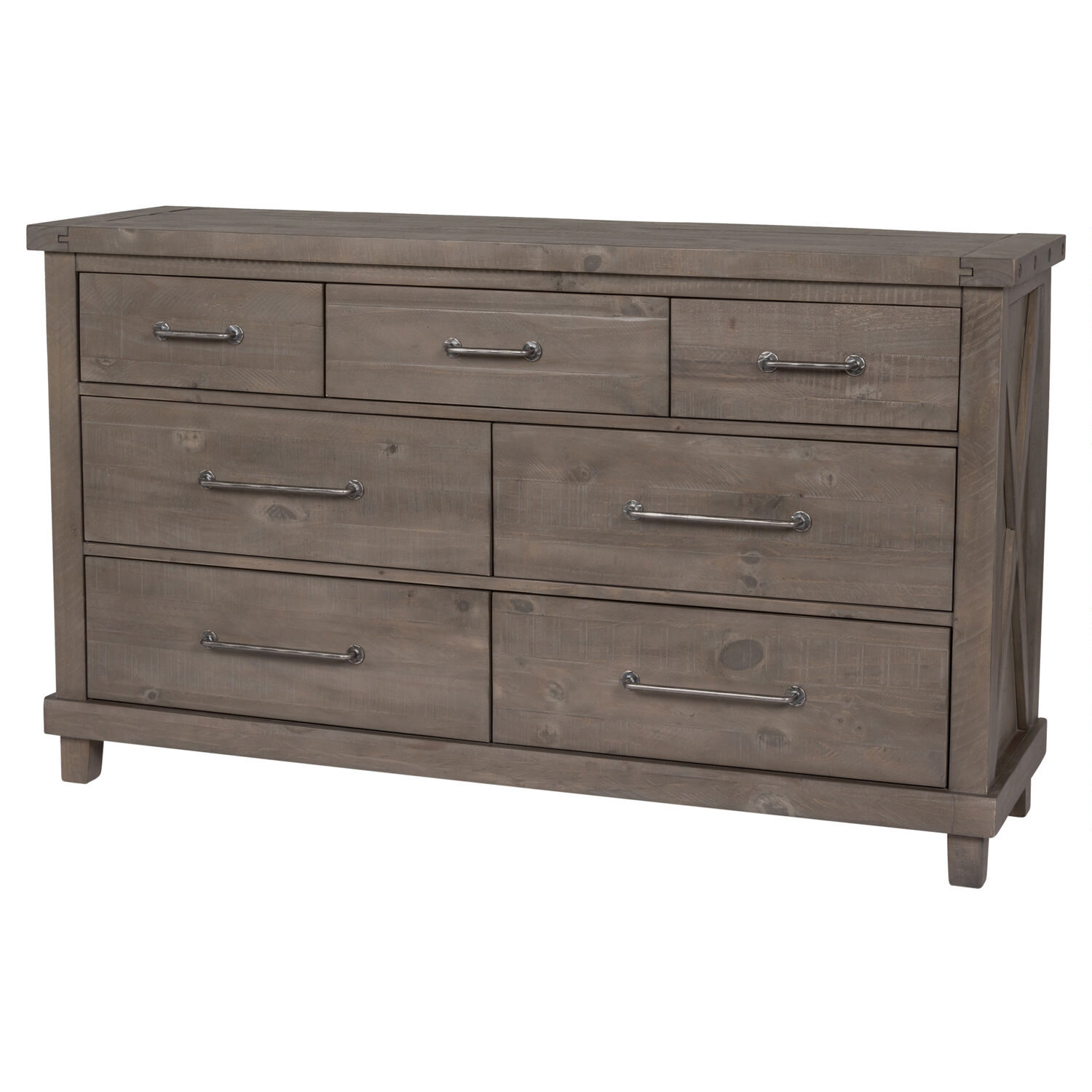 Ironside 7 Drawer Dresser Rustic Grey
