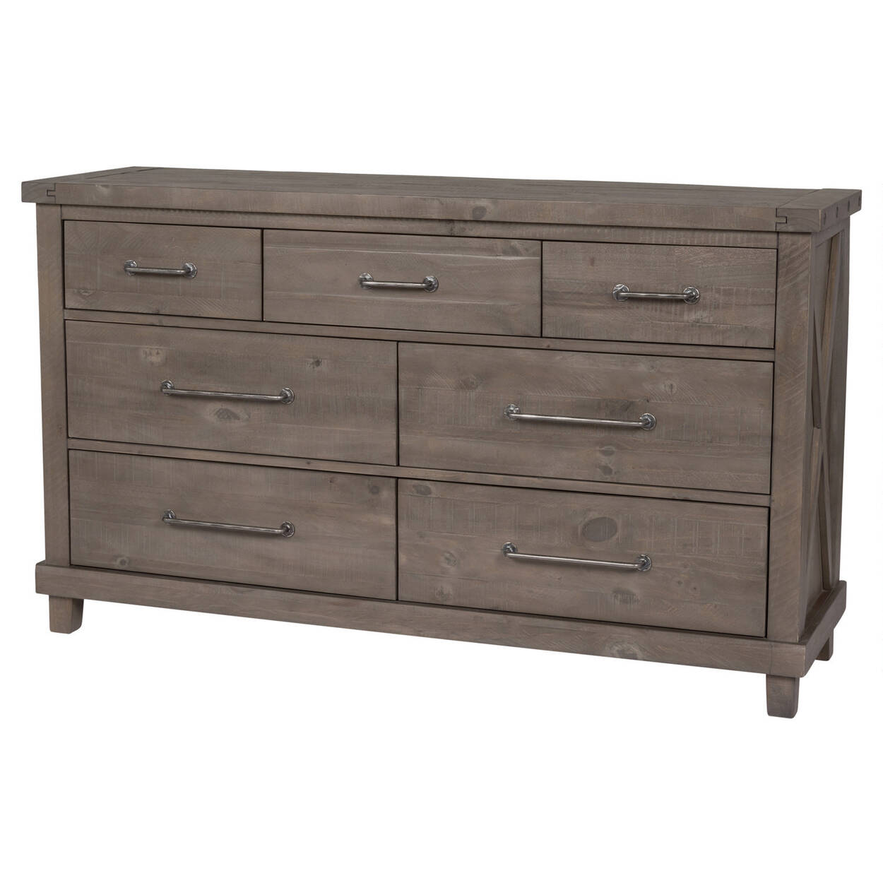 Ironside 7 Drawer Dresser Rustic Grey