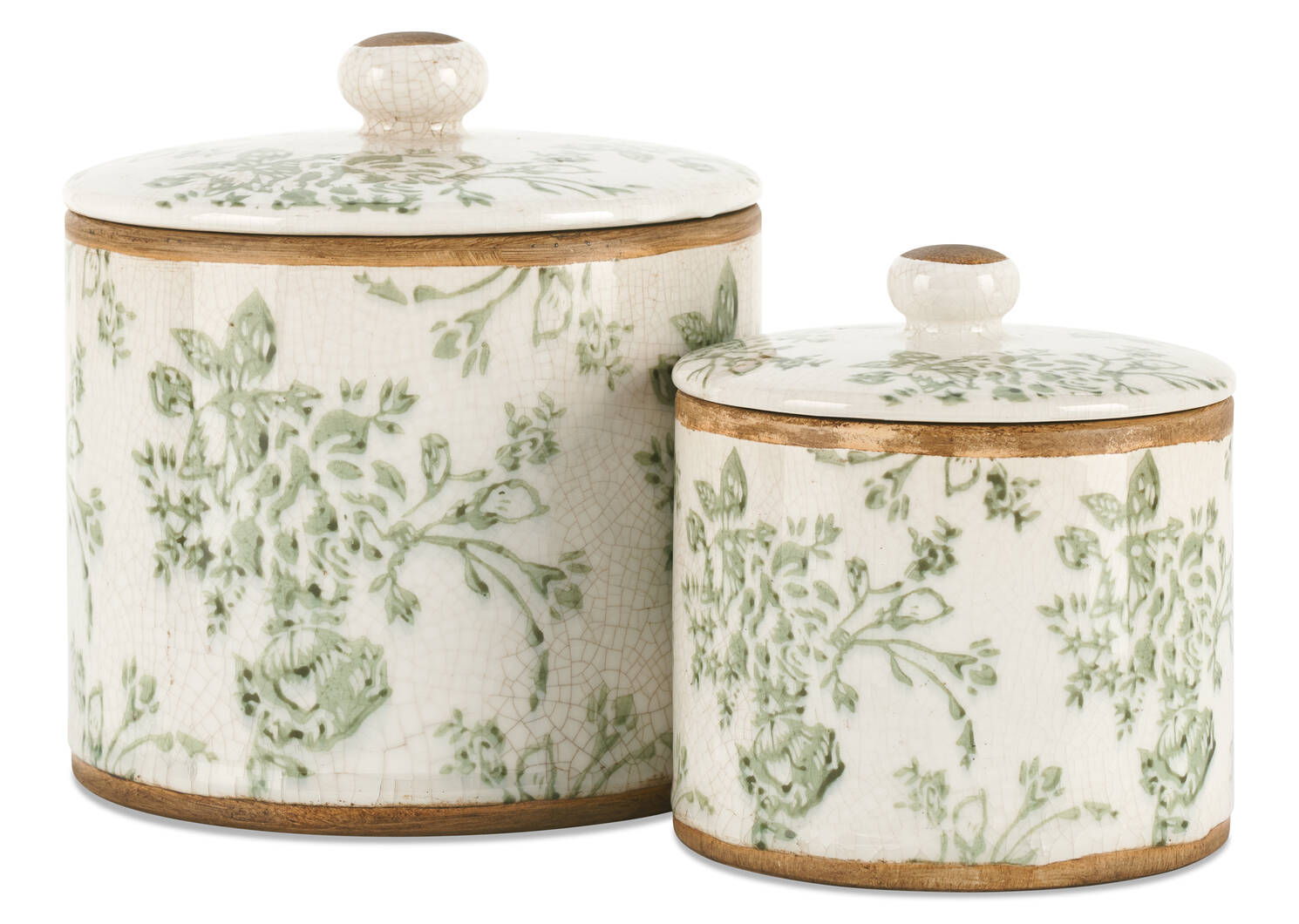 Chelsea Canister Small Ivory/Green