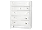 Parker 5 Drawer Chest -Heron White