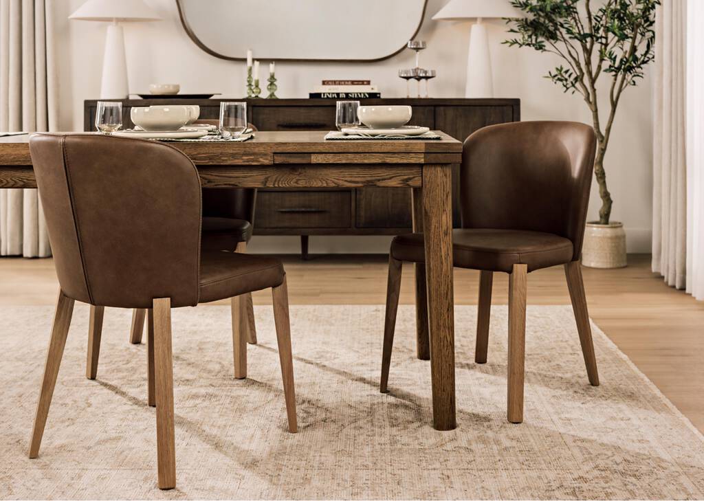 Eldridge Leather Dining Chair -Leo Mocha