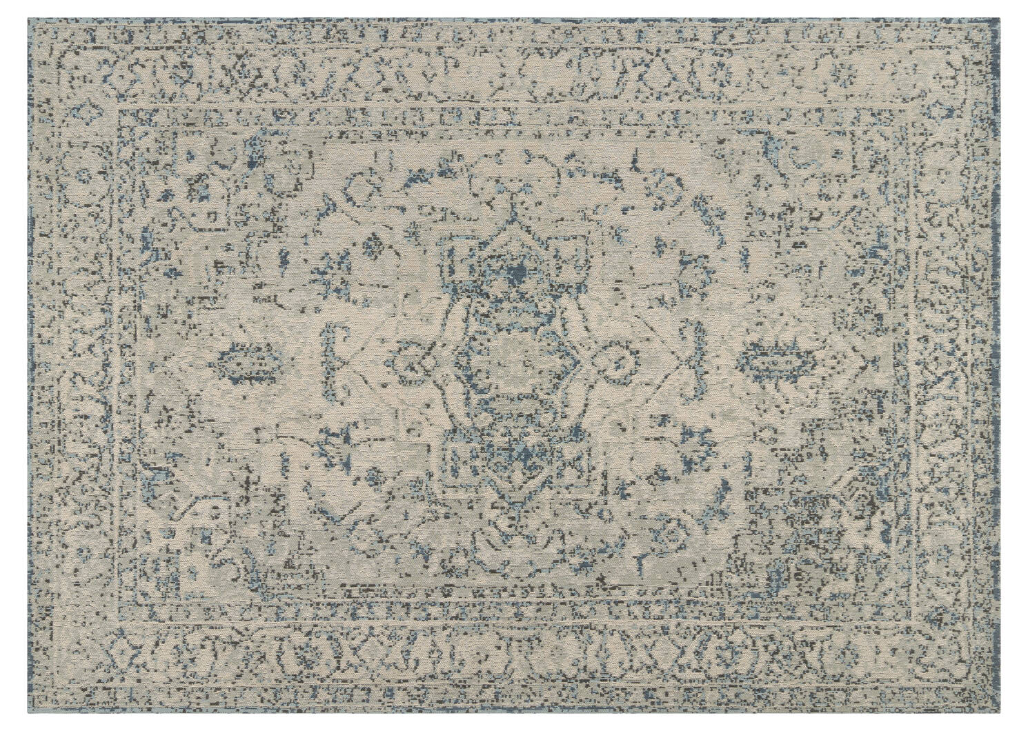 Tapis Kari 60x96 sable/bleu