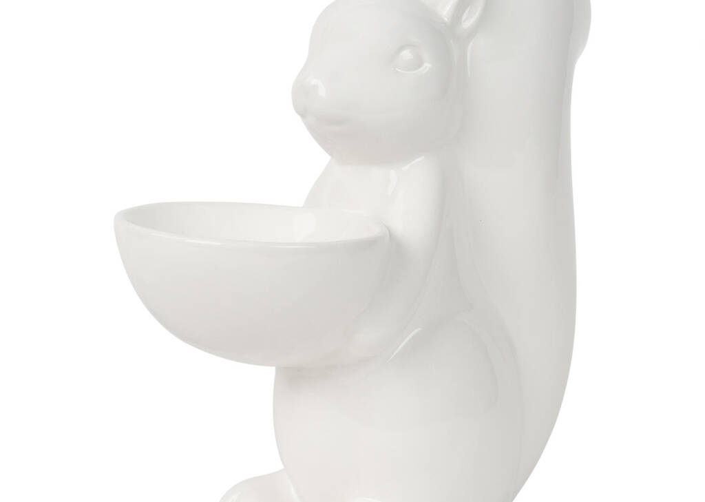 Assiette décorative écureuil blanche