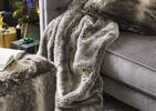 Fauna Faux Fur Pouf Grey Wolf