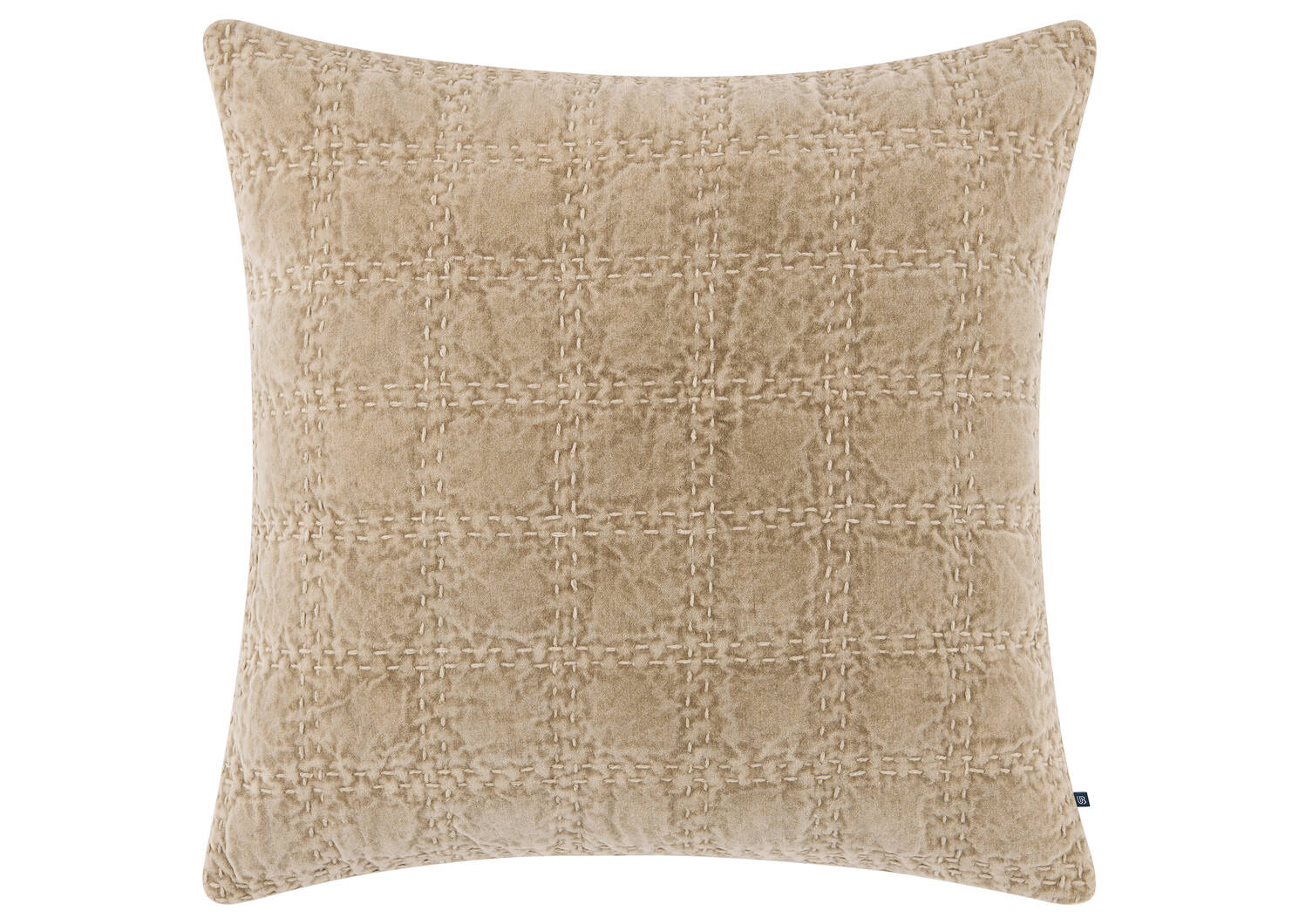 Coussin en coton vel. Morley 20x20 sable