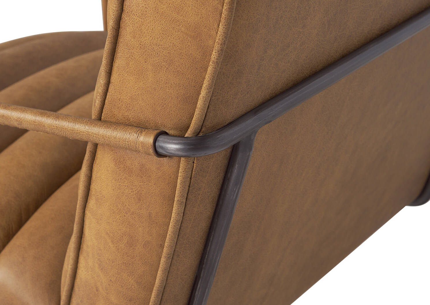 Fauteuil en cuir Damarco -Alta rhum
