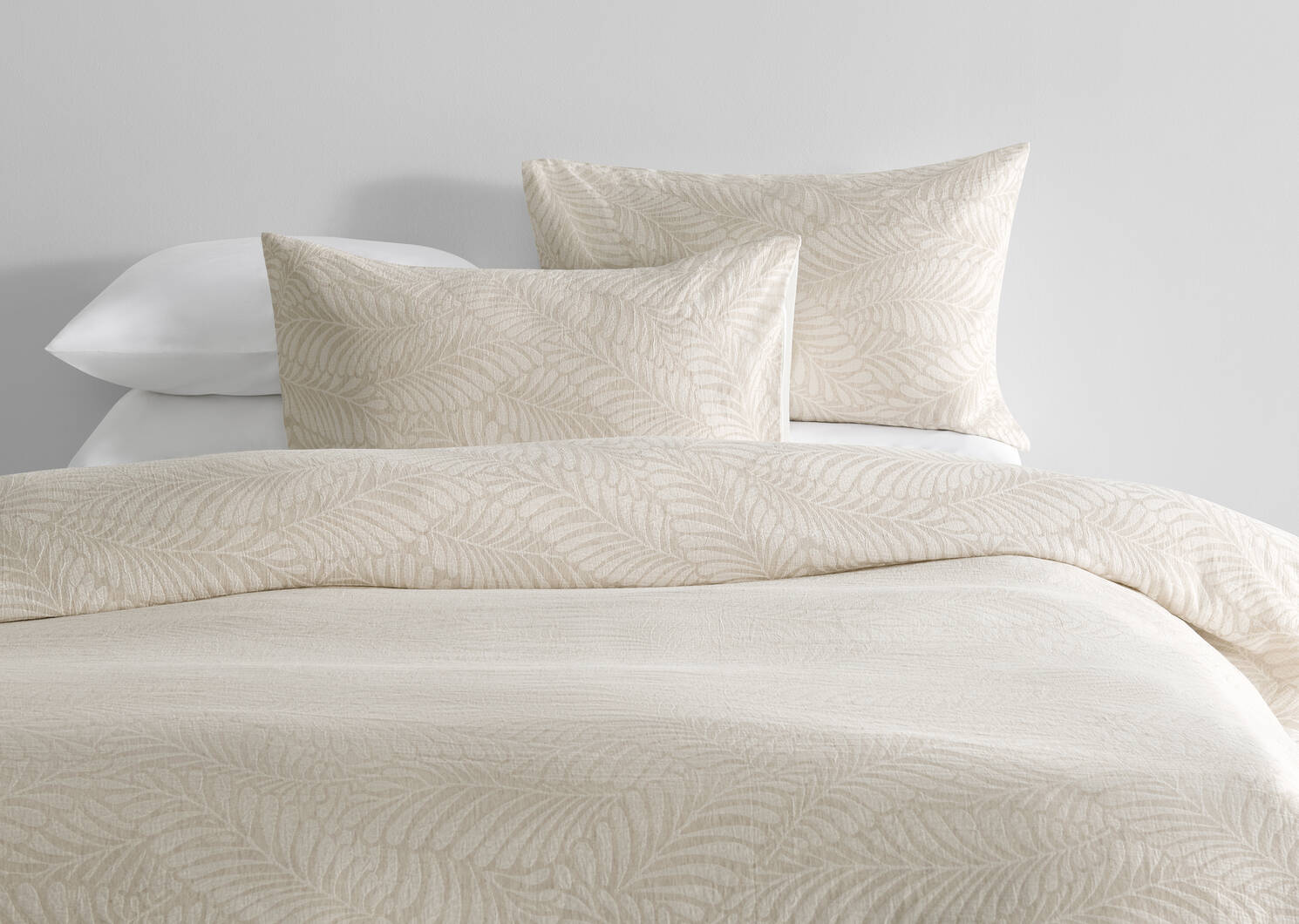 Tavira Cotton Duvet Set Queen Sand/Ivory