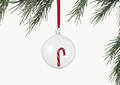 Orn. boule en verre Candy Cane
