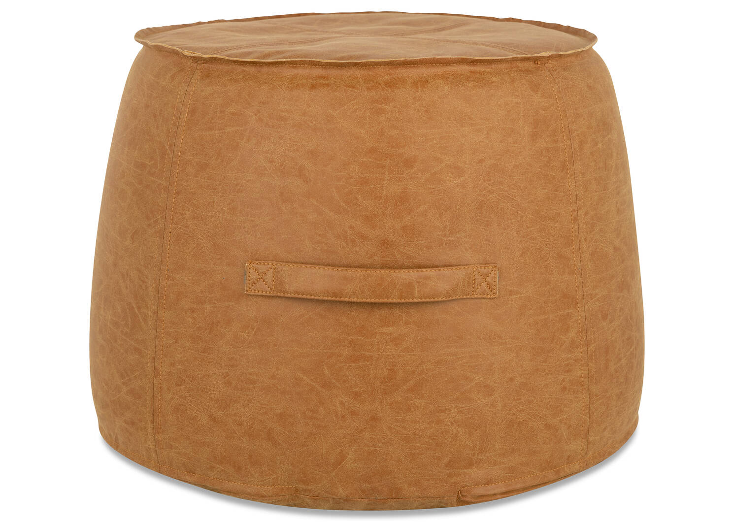 Magnus Faux Leather Pouf Tan