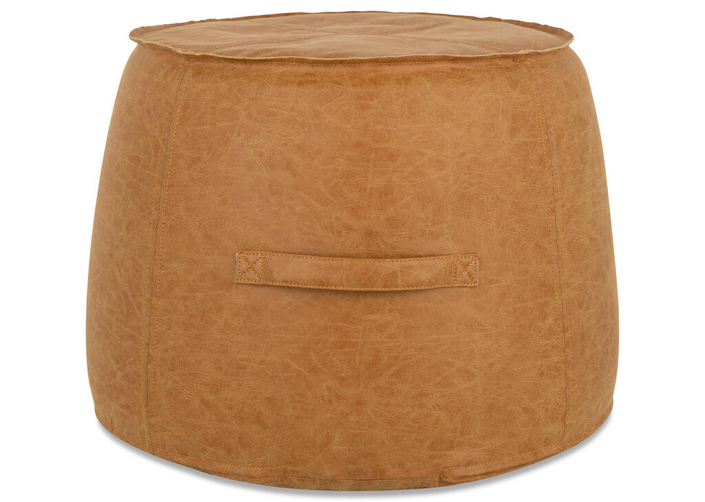 Magnus Faux Leather Pouf Tan
