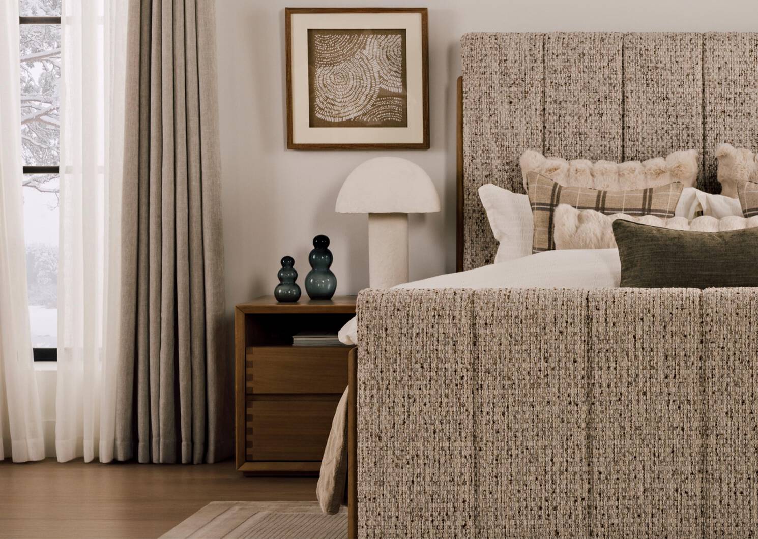 Frosty Snowman Decor Tall Grey