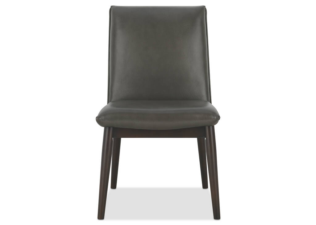 Chaise en cuir Esmae -Reede charbon