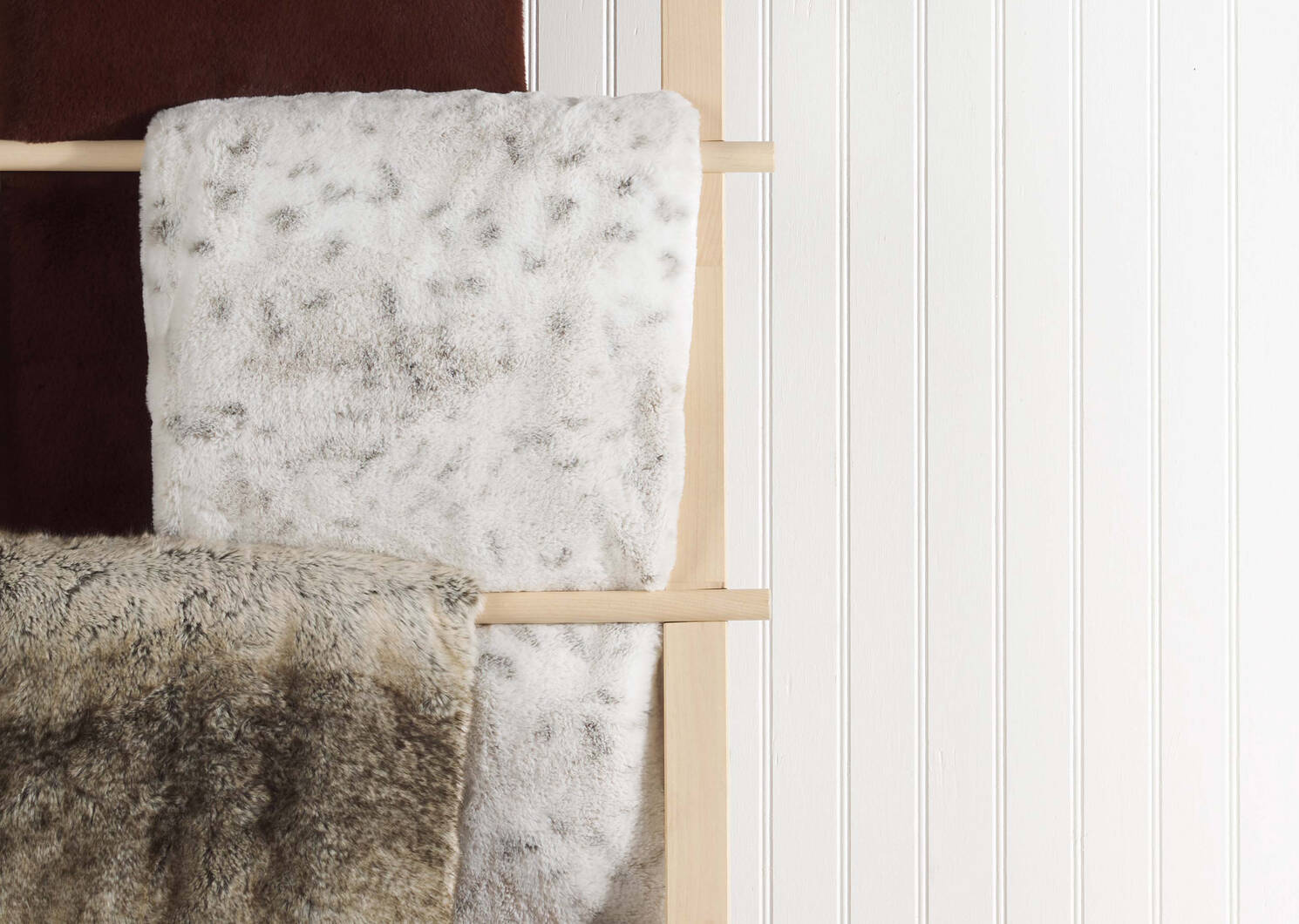 Alpine Faux Fur Throw Snow Leopard