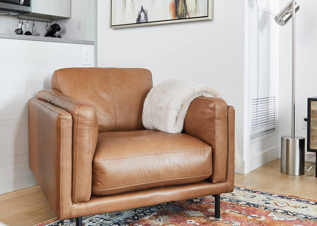 Fauteuil cuir Renfrew -Adler brun clair