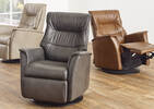 Fauteuil inc.cuir Paramount -Sol colombe