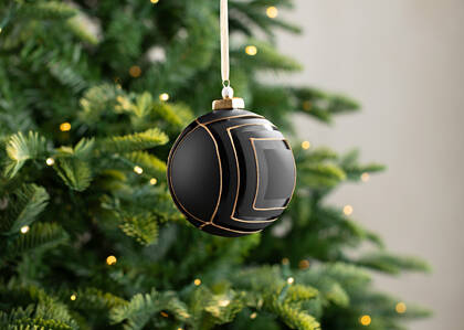 Geo Ball Ornament Black/Gold