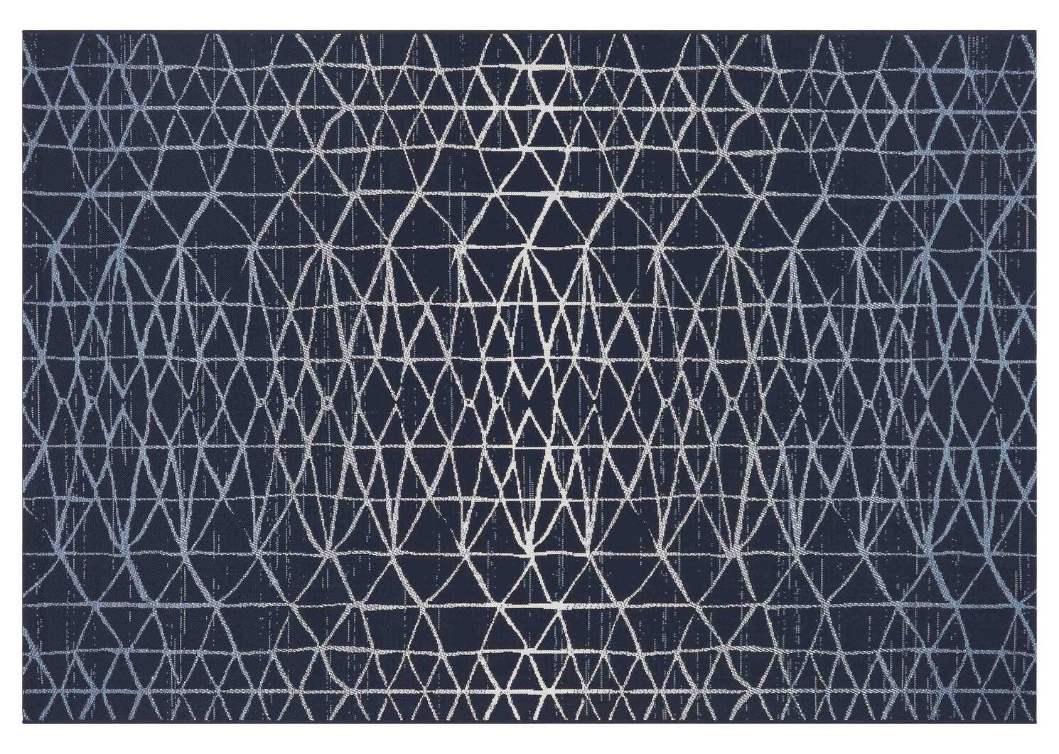 Tapis zigzag Seychelles 79x114 bleu/iv