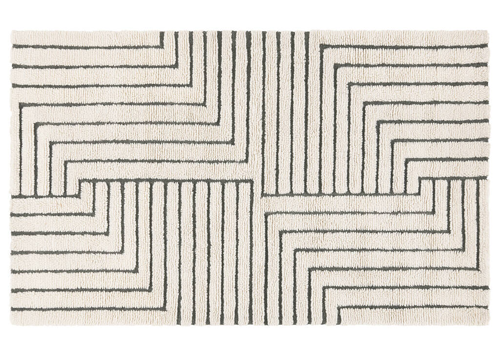 Rohe Wool Rug 96x120 Ivory/Black