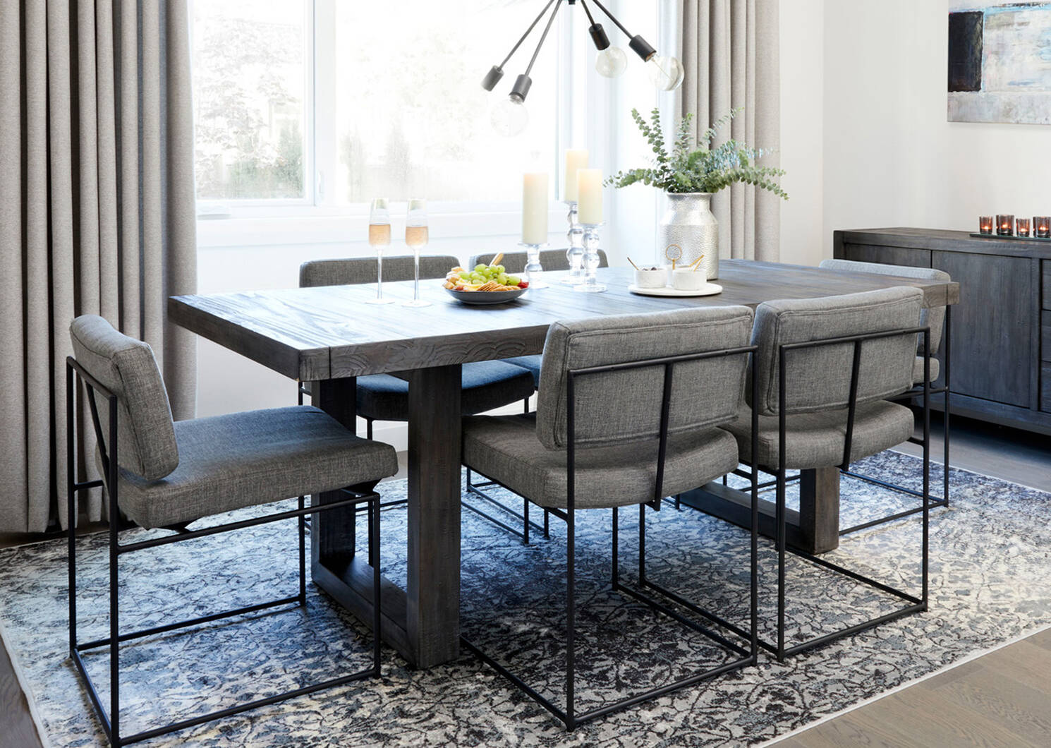 Harvey Dining Chair -Uno Pewter 32"