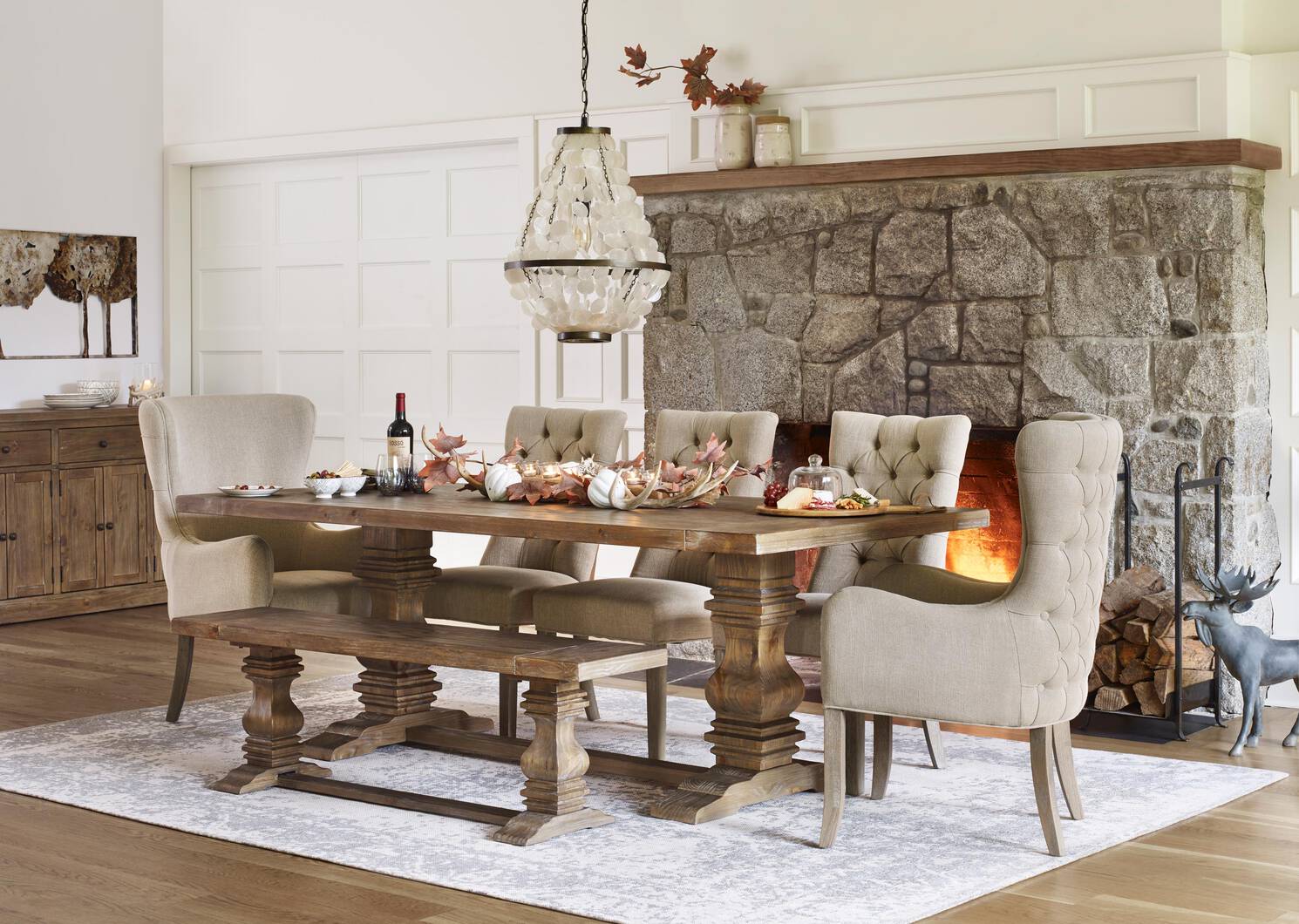 Chaise Oakwood -Nantucket lin