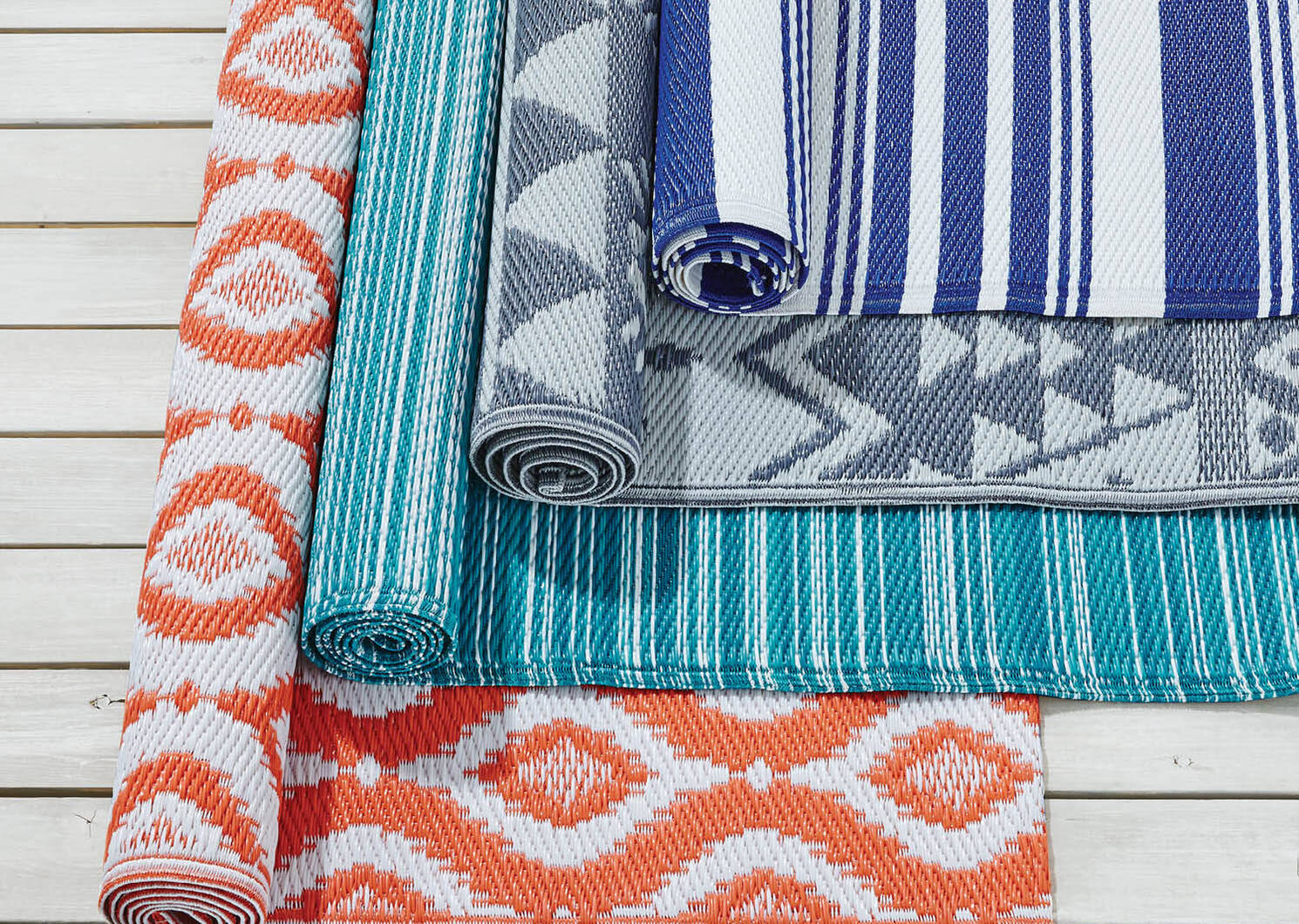 Miami Outdoor Rug 48X72 Stripe Indigo