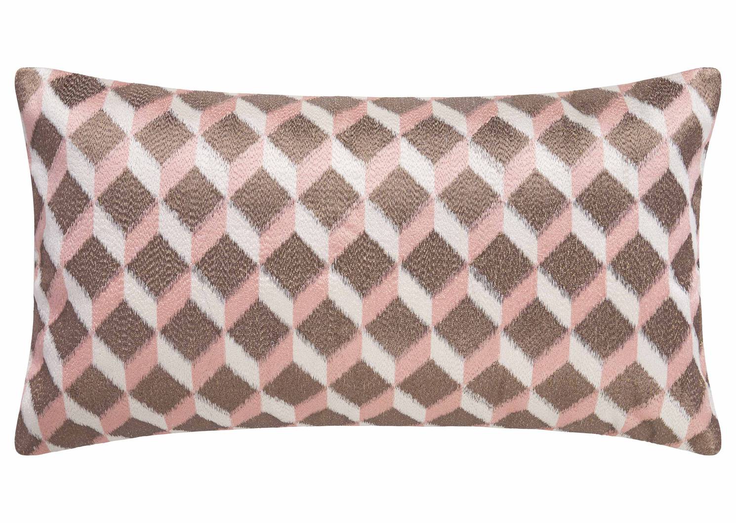 Coussin Gregory 12x22 rose ball/bronze