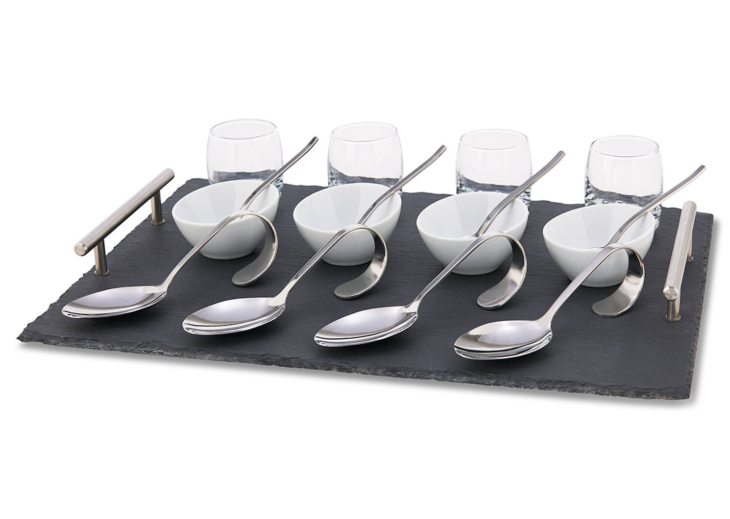 Boca 17pc Tapas Set w/ Lg Tray Nickel