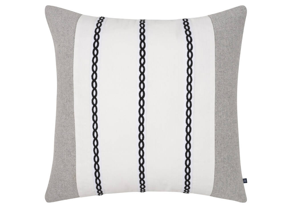 Coussin Landstrom 20x20 ivoire/noir