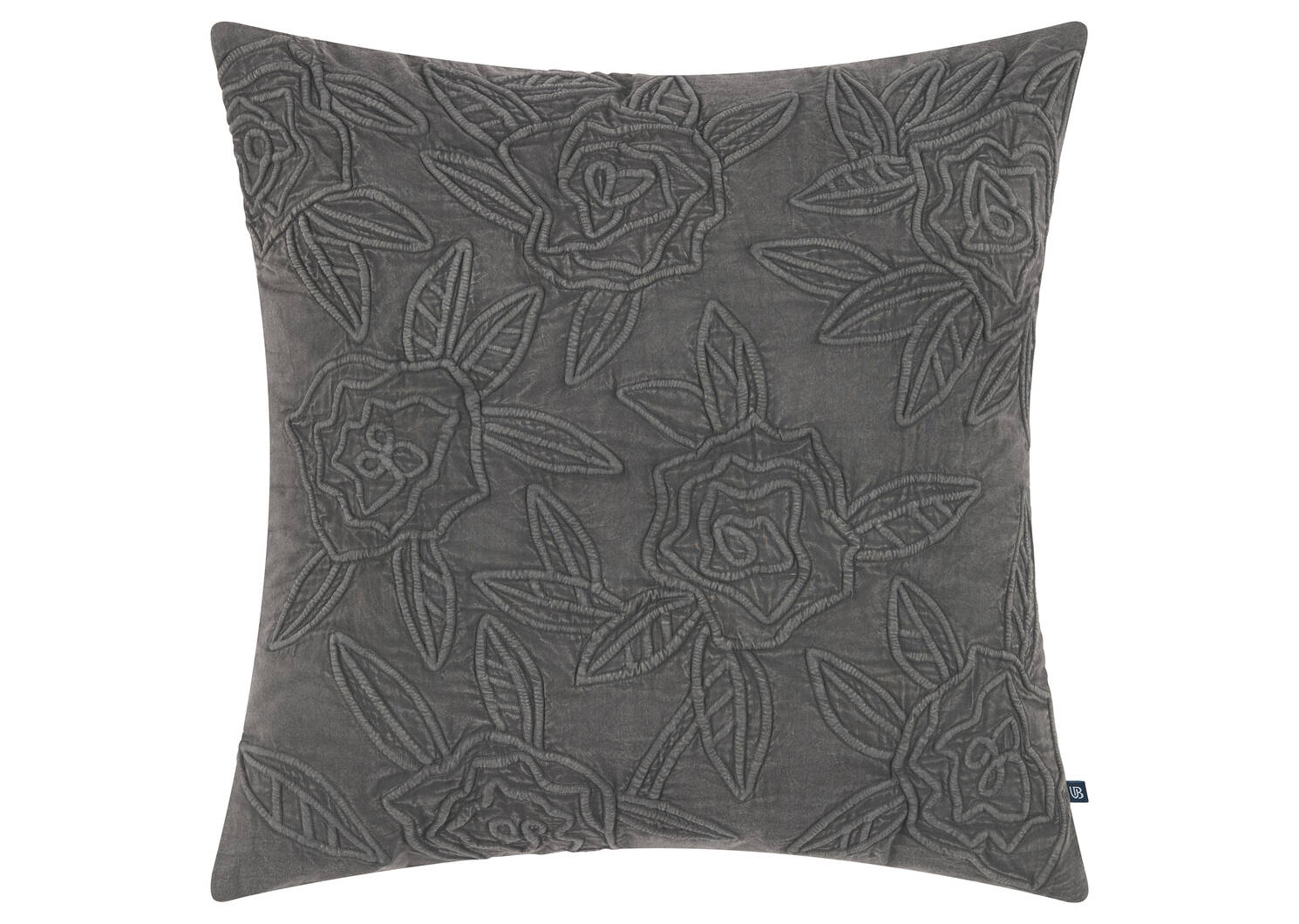 Coussin en coton Faith 20x20 gris foncé