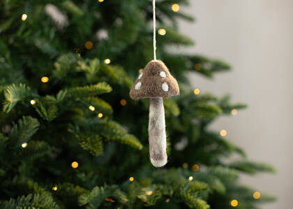 Toad Mushroom Ornament