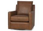 Sadie Leather Swivel Armchair -Arlo Rum