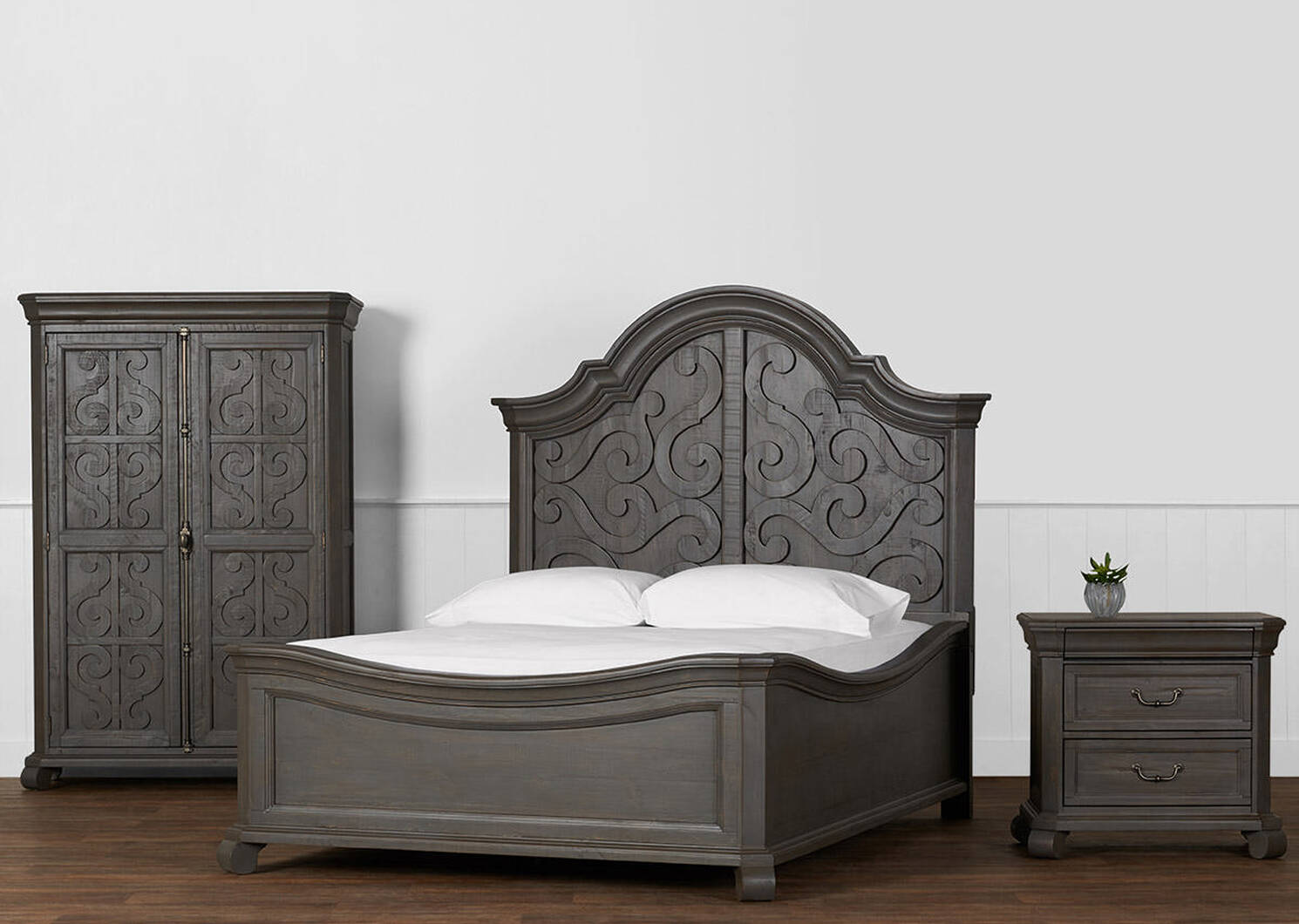 Churchill Bed -Pewter, QUEEN