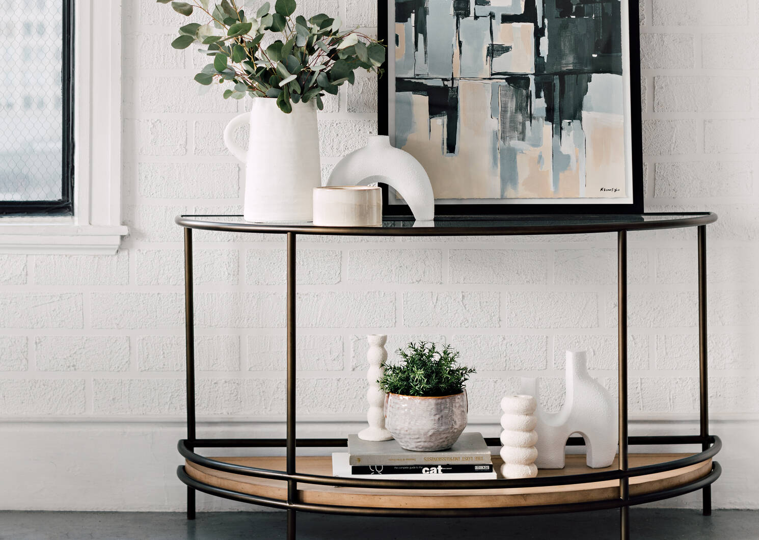 Table console Bower -Cera amande