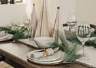 Chemin de table Calum gris/blanc