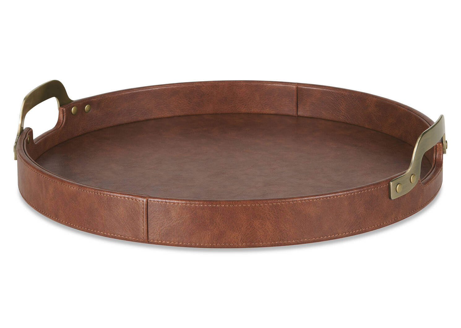 Plateau rond Tenly cognac